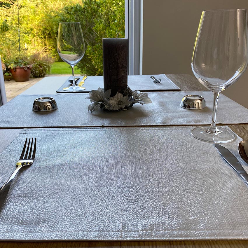 Silver Placemats and runner